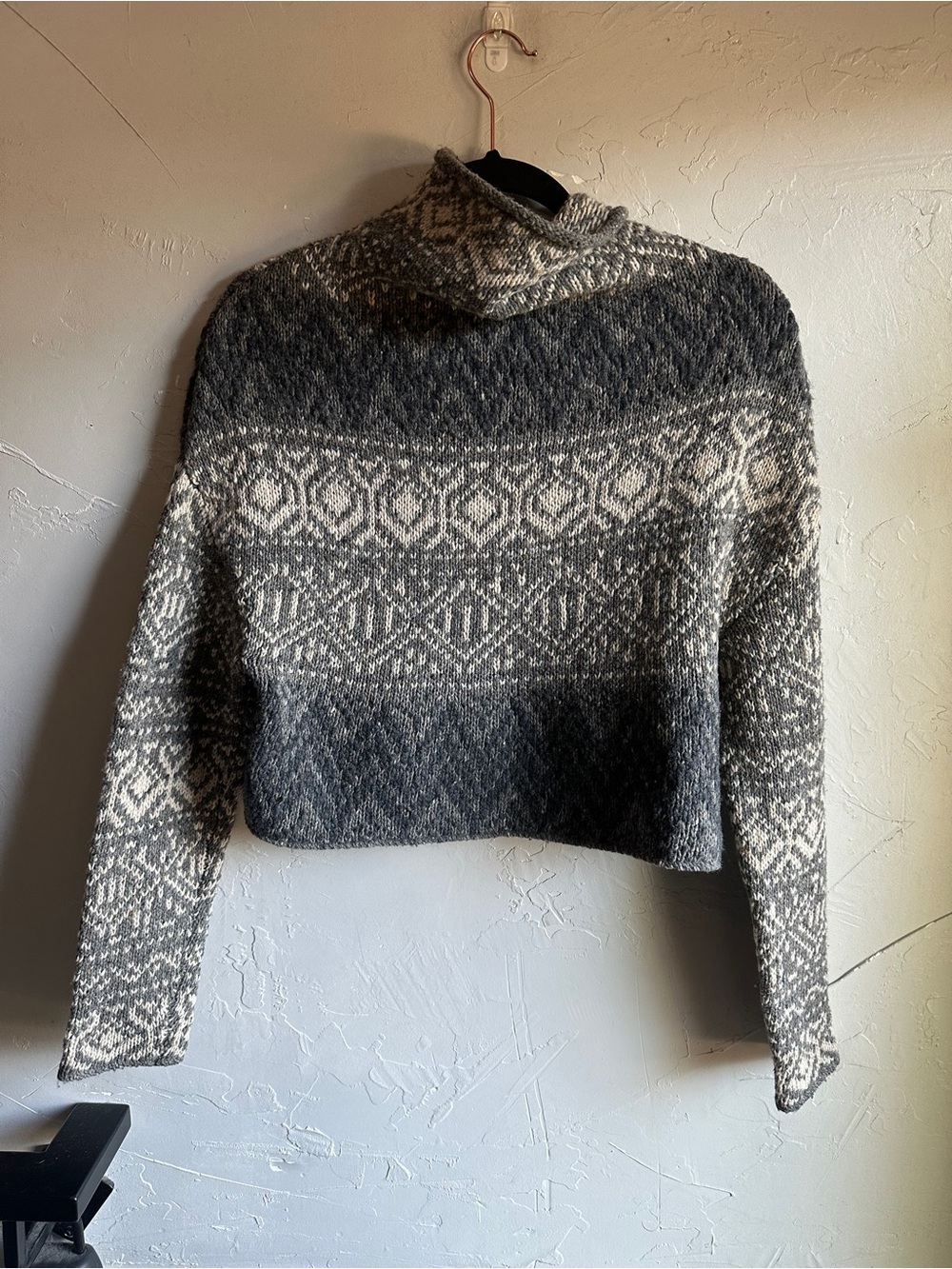 Vince Fair Isle Nordic Wool Blend Sweater Scandi Après Ski Chalet Knit Small